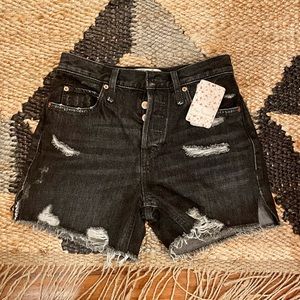 Free People Black Denim Shorts